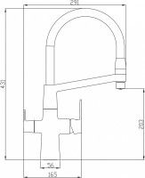 Смеситель для кухни Steel Hammer SH 818-6 Black Cr с гибким изливом