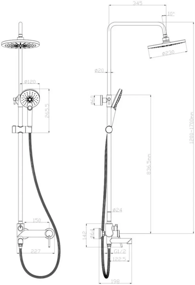 Душевая стойка Lemark Minima LM3862C