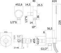 Душевой комплект Paffoni Light LIG011NO + ZDUP094NO + ZDUP094NO