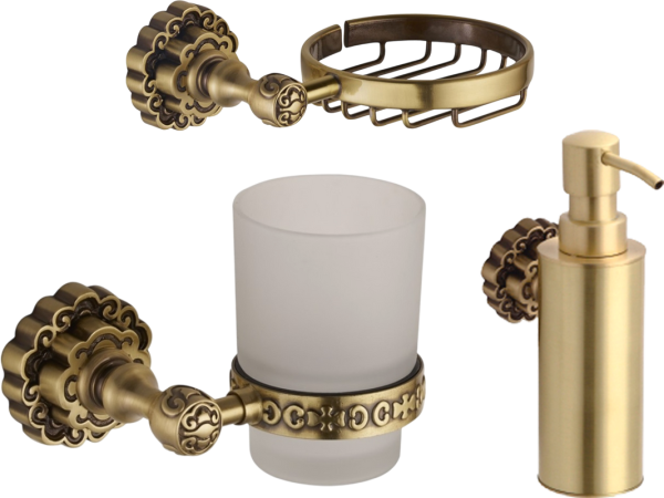 Набор Мыльница Bronze de Luxe + Дозатор + Стакан