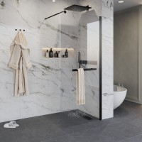 Душевая перегородка Niagara Nova NG-681-12 BLACK 120x195 профиль черный, стекло прозрачное