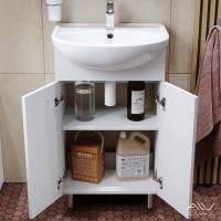 Тумба с раковиной Alavann Vittoria 50 напольная, белая