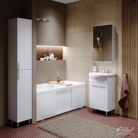 Тумба с раковиной Alavann Vittoria 50 напольная, белая