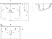 Тумба с раковиной Alavann Vittoria 50 напольная, белая