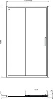 Душевой уголок Ideal Standard Connect 2 120x80, профиль черный шелк