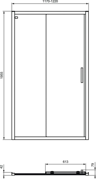 Душевой уголок Ideal Standard Connect 2 120x80, профиль черный шелк