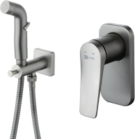 Гигиенический душ Lemark Bronx LM3719GM со смесителем, С ВНУТРЕННЕЙ ЧАСТЬЮ, графит