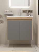 Тумба с раковиной Teymi Netta 75 дуб, графит