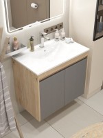 Тумба с раковиной Teymi Netta 75 дуб, графит