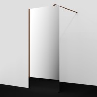 Душевая перегородка Wasserkraft Rur 30W 110 см, профиль розовое золото, стекло зеркальное