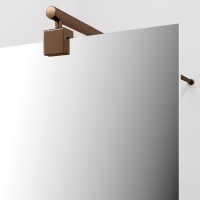 Душевая перегородка Wasserkraft Rur 30W 110 см, профиль розовое золото, стекло зеркальное