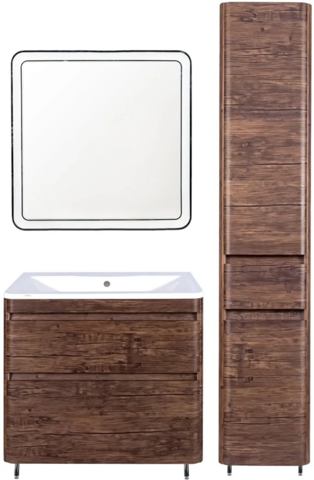 Тумба под раковину Style Line Атлантика 90 Люкс Plus, напольная, старое дерево