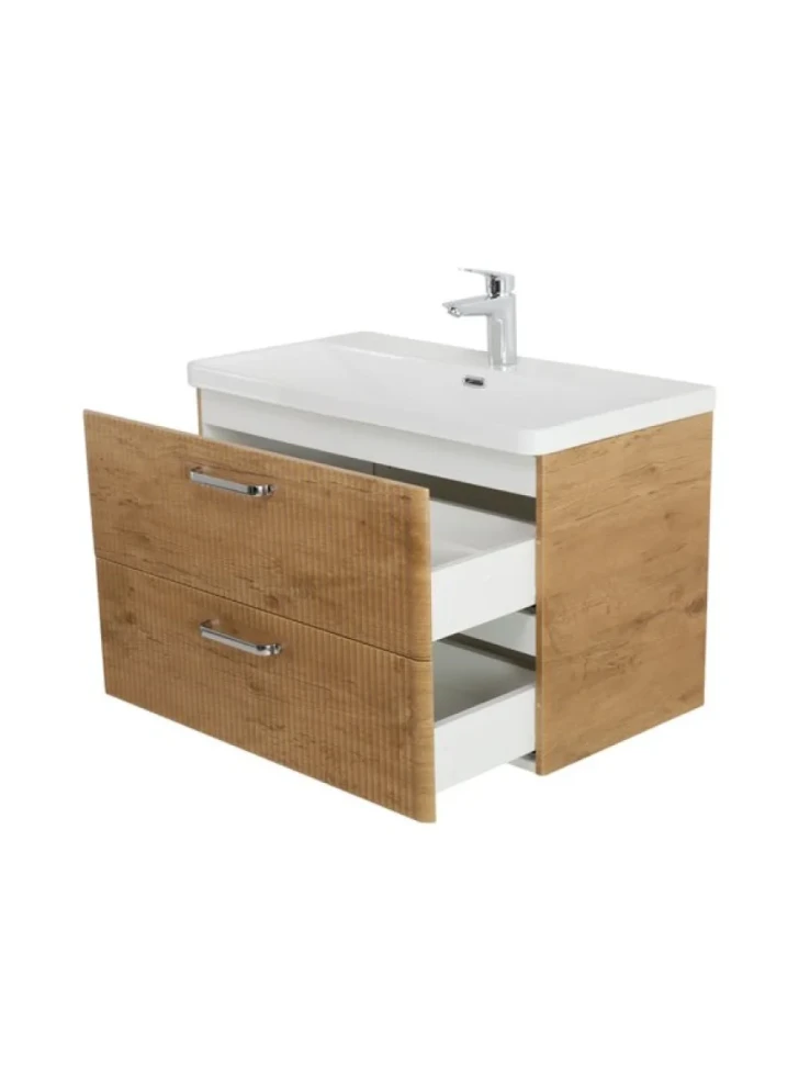 Мебель для ванной комнаты BelBagno Due 80 ручки хром полированный, rovere nature