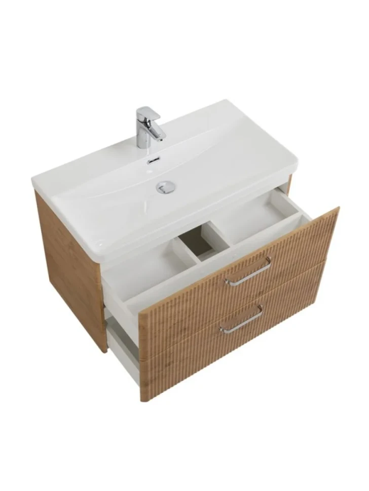 Мебель для ванной комнаты BelBagno Due 80 ручки хром полированный, rovere nature