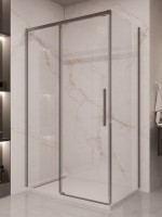 Душевой уголок Vincea Stella VSR-1ST1014CLGM 140x100 см, профиль вороненая сталь, стекло прозрачное