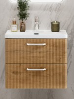 Мебель для ванной комнаты BelBagno Due 60 ручки белые, rovere nature