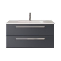 Тумба с раковиной Cezares Eco Cer-N 100 grafito, раковина Duet 100, ручки серые