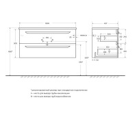 Тумба с раковиной Cezares Eco Cer-N 100 grafito, раковина Duet 100, ручки серые