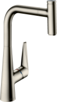 Комплект Смеситель Hansgrohe Talis Select M51 72826800 сталь + Фартук черный