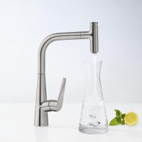 Комплект Смеситель Hansgrohe Talis Select M51 72826800 сталь + Фартук черный