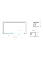 Душевая дверь в нишу Vegas Glass ZP Novo h2000 135 07 10 135 см, профиль матовый хром, стекло сатин