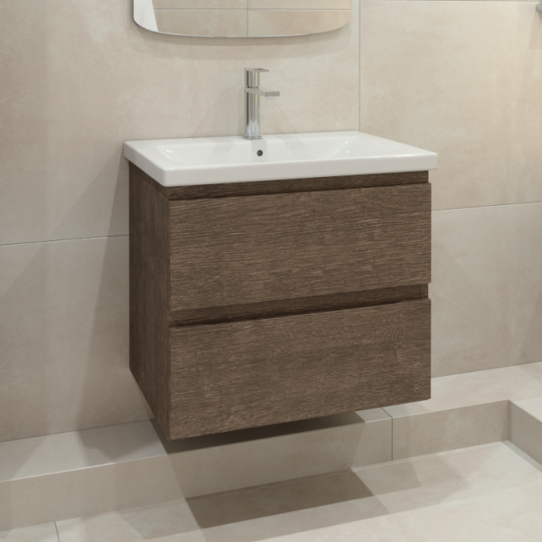 Тумба с раковиной Caprigo Forte 65 подвесная, шоколадный орех