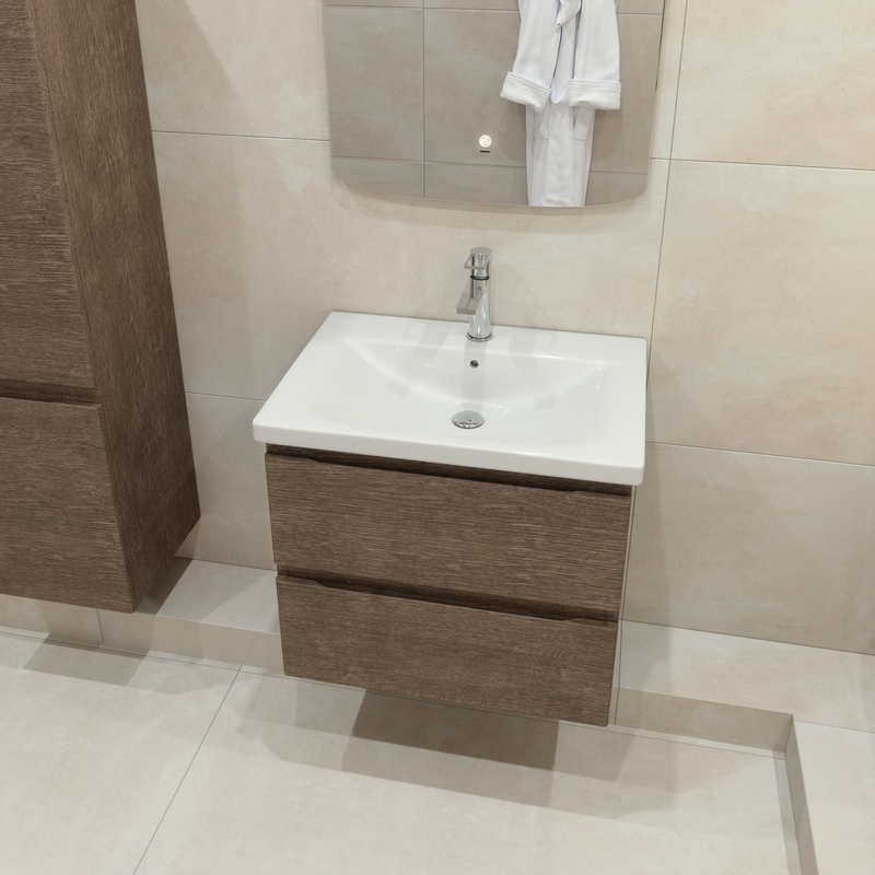 Тумба с раковиной Caprigo Forte 65 подвесная, шоколадный орех