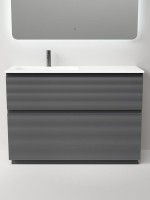 Тумба с раковиной Sancos Folk Floor 120 левая напольная, grey soft, раковина CN7020