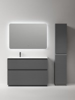 Тумба с раковиной Sancos Folk Floor 120 левая напольная, grey soft, раковина CN7020