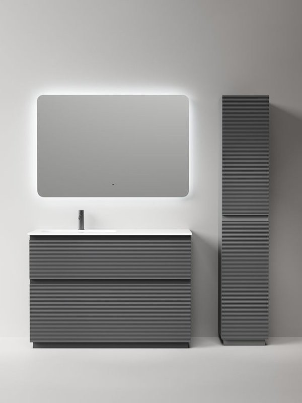 Тумба с раковиной Sancos Folk Floor 120 левая напольная, grey soft, раковина CN7020