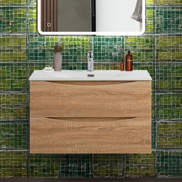 Тумба под раковину BelBagno Marino-cer-n 80 подвесная, rovere bianco