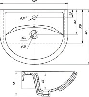 Мебель для ванной комнаты Aqwella Вега 55 дуб сонома