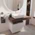 Мебель для ванной STWORKI Ольборг 100 столешница дуб карпентер, без отверстий, с тумбой 60, с раковиной STWORKI Soul 1 белой