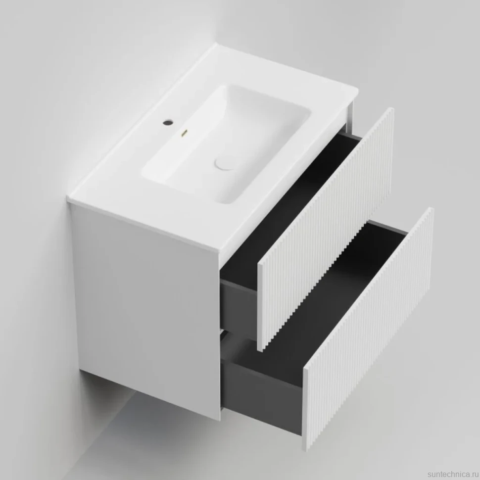 Тумба с раковиной La Fenice Terra Twin 80 подвесная, bianca, раковина Slim Line 80 см