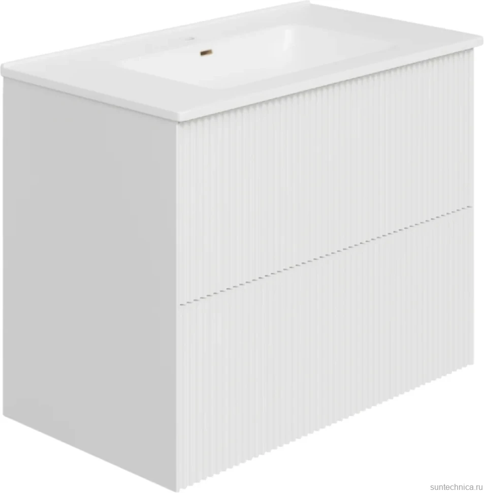 Тумба с раковиной La Fenice Terra Twin 80 подвесная, bianca, раковина Slim Line 80 см