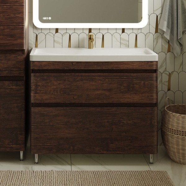 Тумба под раковину Style Line Атлантика 100 Люкс Plus, напольная, старое дерево