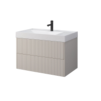 Тумба с раковиной Belux Сиртаки 85 подвесная, светлый миндаль матовый, раковина 850-01