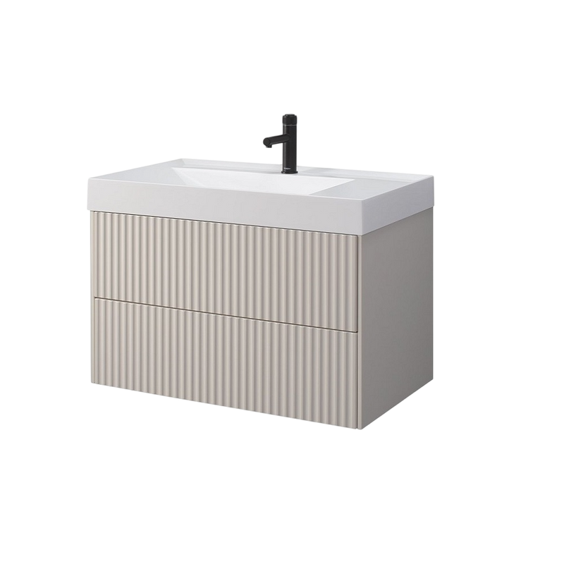 Тумба с раковиной Belux Сиртаки 85 подвесная, светлый миндаль матовый, раковина 850-01