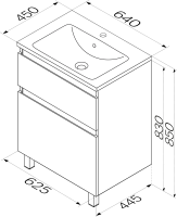 Тумба с раковиной AM.PM X-Joy 65, напольная, белый глянец