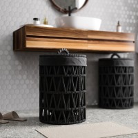 Корзина для белья Wasserkraft Mosel WB-460-S напольная, серая, черная, круглая, текстиль Корзина для белья Wasserkraft Mosel WB-460-S напольная, серая, черная, круглая, текстиль