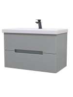 Тумба с раковиной SanStar Ориана 80 подвесная, серая, раковина Cersanit Como 80