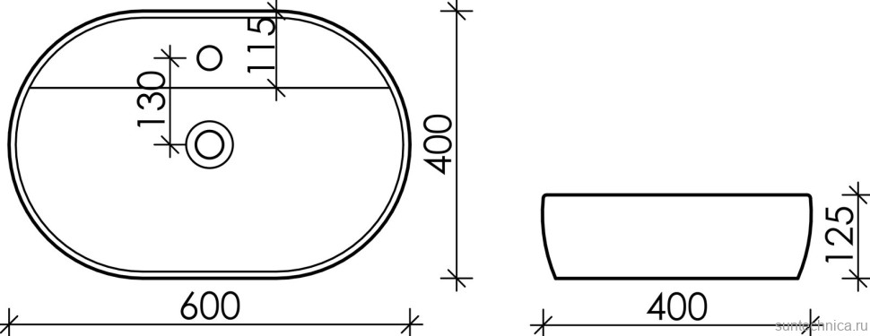 Накладная раковина Ceramicanova Element CN6035