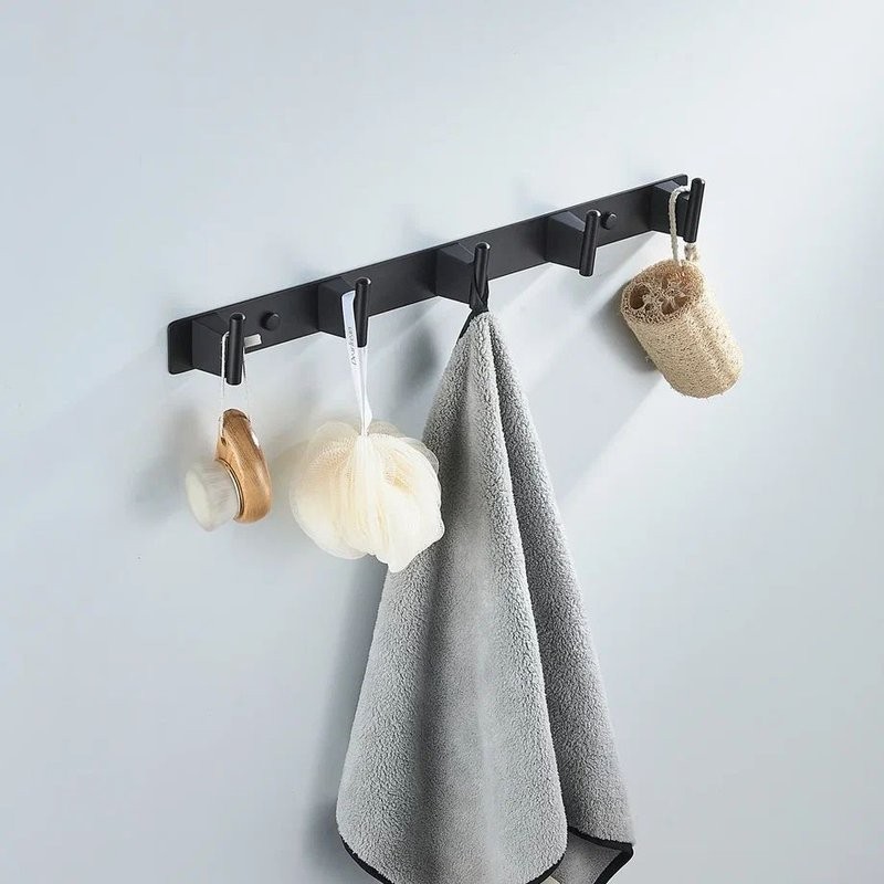 Крючки для ванной и кухни / планка с 5 крючками Shevanik SG5751H, черный