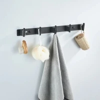 Крючки для ванной и кухни / планка с 5 крючками Shevanik SG5751H, черный