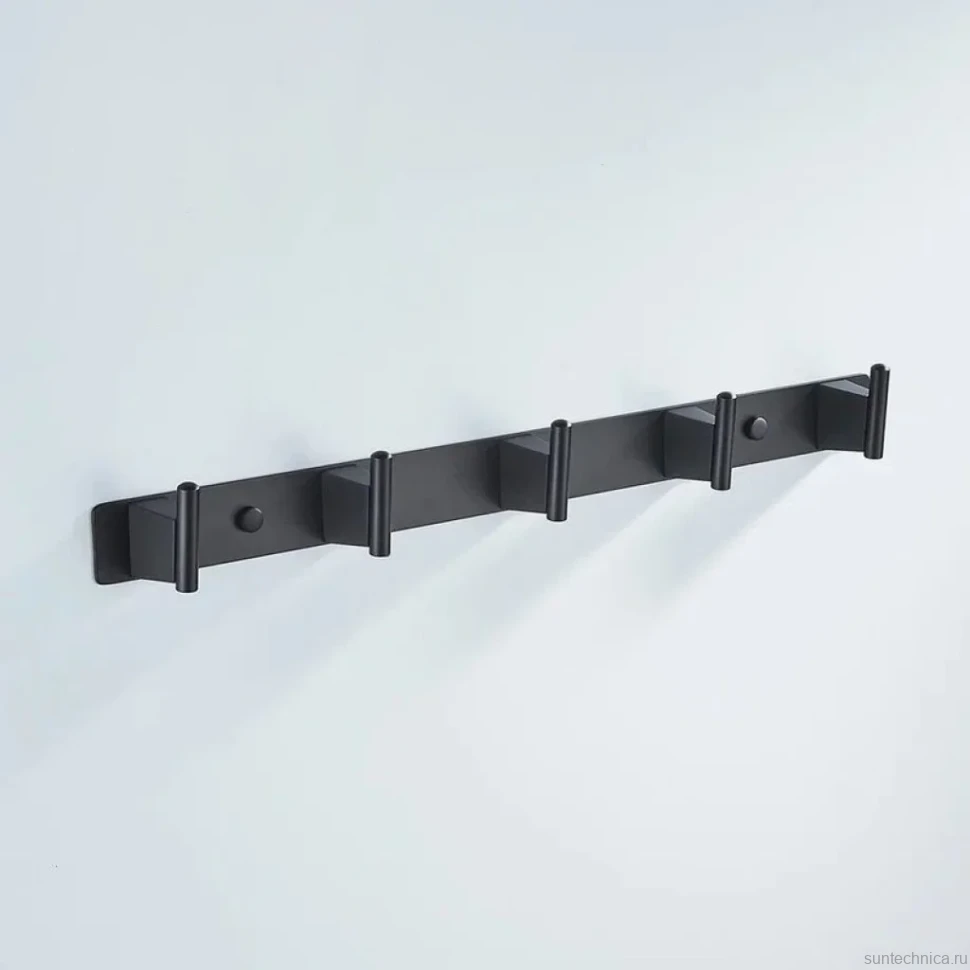 Крючки для ванной и кухни / планка с 5 крючками Shevanik SG5751H, черный