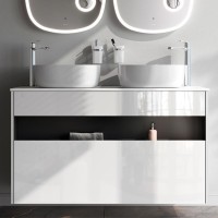 Тумба с раковиной AM.PM Func 120 белый глянец, со столешницей, раковина M8FWCC30430WG