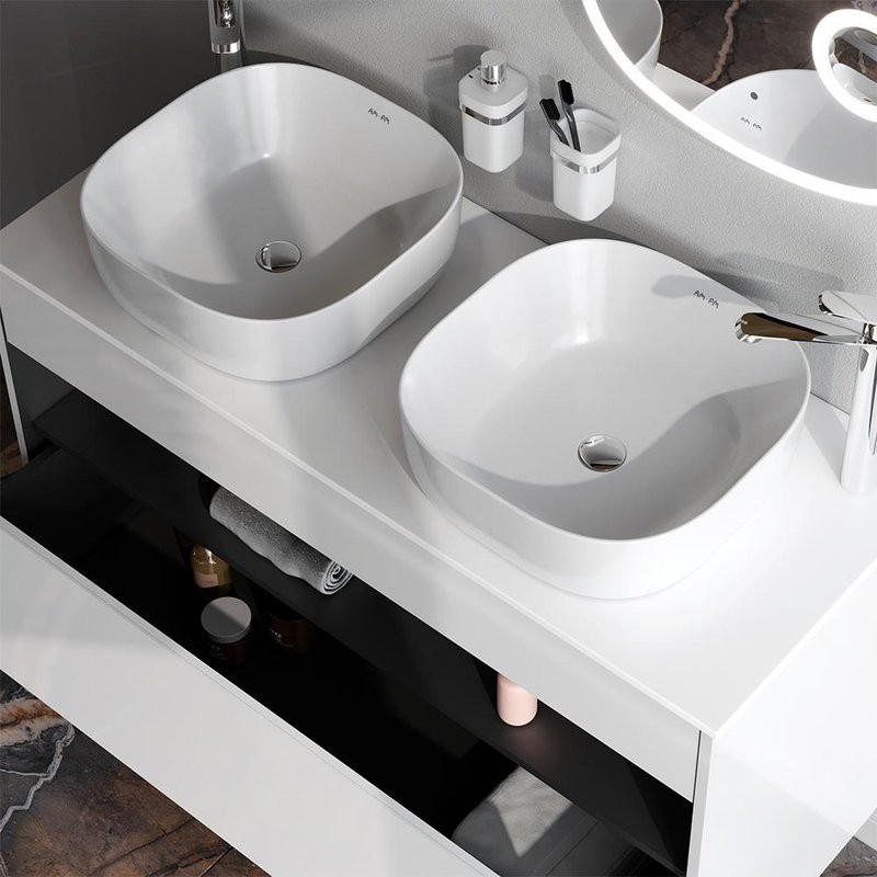 Тумба с раковиной AM.PM Func 120 белый глянец, со столешницей, раковина M8FWCC30430WG