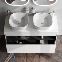 Тумба с раковиной AM.PM Func 120 белый глянец, со столешницей, раковина M8FWCC30430WG