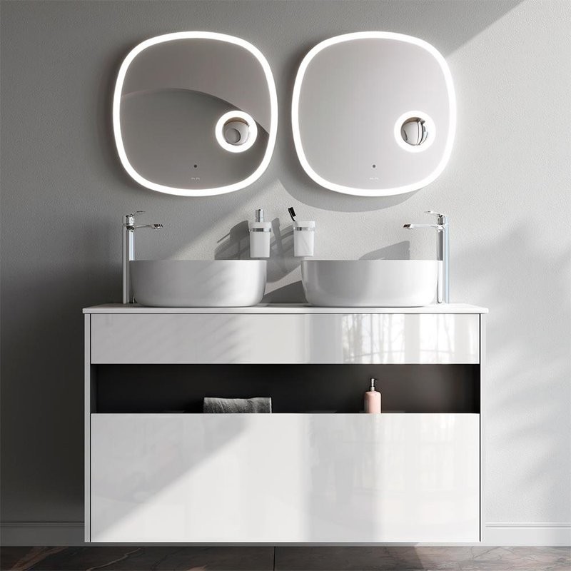 Тумба с раковиной AM.PM Func 120 белый глянец, со столешницей, раковина M8FWCC30430WG