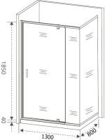 Душевой уголок Good Door Orion Orion WTW-PD+SP-G-CH 130x80
